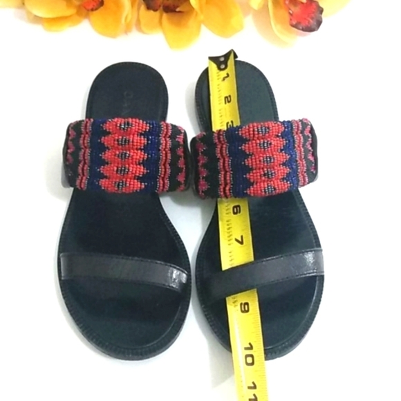 DANNIJO BLACK LEATHER NELLA BEADED SANDALS 8.5 - Picture 12 of 13